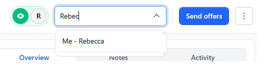 The watch toggle and assign box in the header